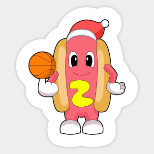 Hotdog Christmas Basketball Sticker